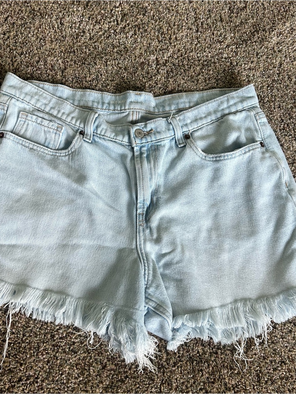Old Navy Light Blue Frayed Hem Denim Shorts